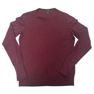 Ann Taylor Fitted Crewneck Burgundy Sweater Medium